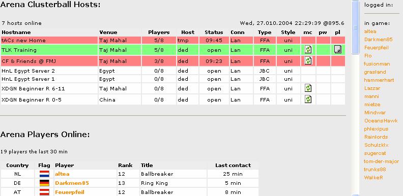 Arena Server 27.10.2004